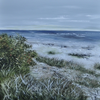 Stranden ved aftent.. by Merete Roy | maleri