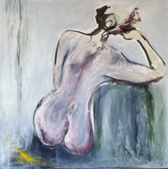 Resting woman by Birthe Villaume Wiberg | maleri