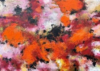 Red clouds over Eur.. by Inge Thøgersen | maleri