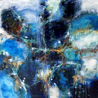 Big blue beginning by Inge Thøgersen | maleri