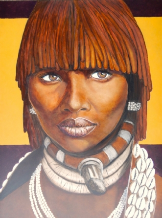 African girl by Bente Jepsen | maleri